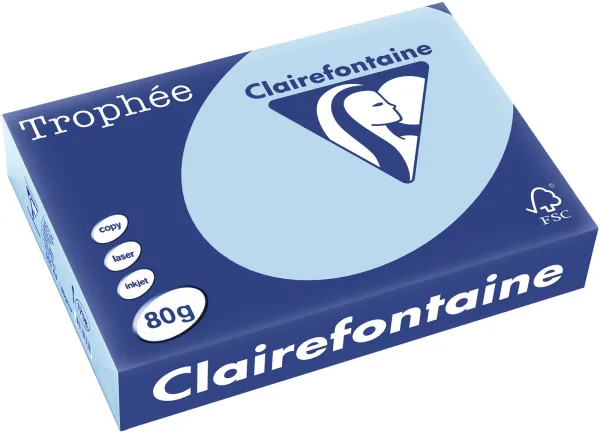 Q-connect Trophee kopipapir A4 80g pastel blå 500ark